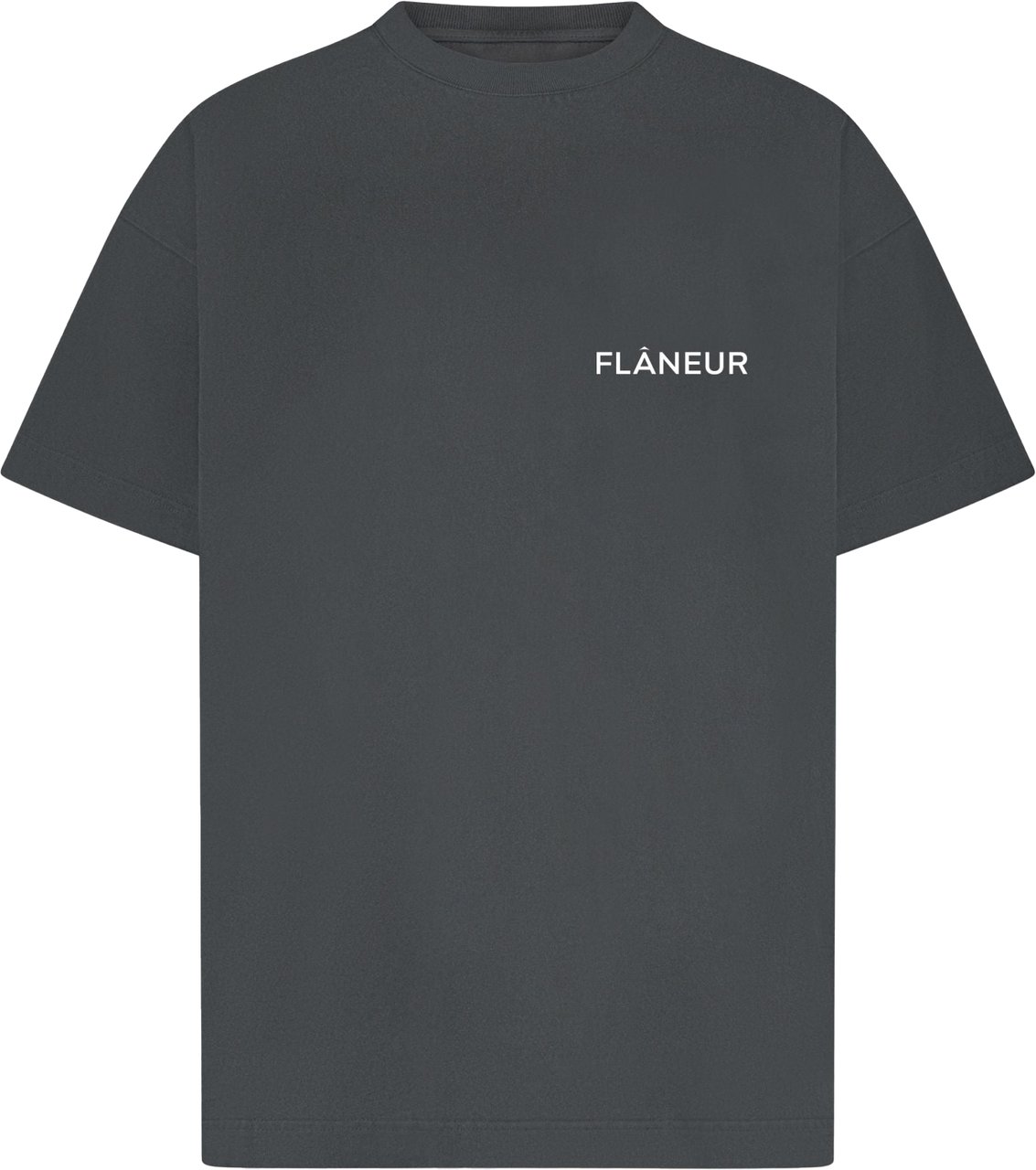 FLÂNEUR Double Logo Washed T-Shirt | Black Zwart