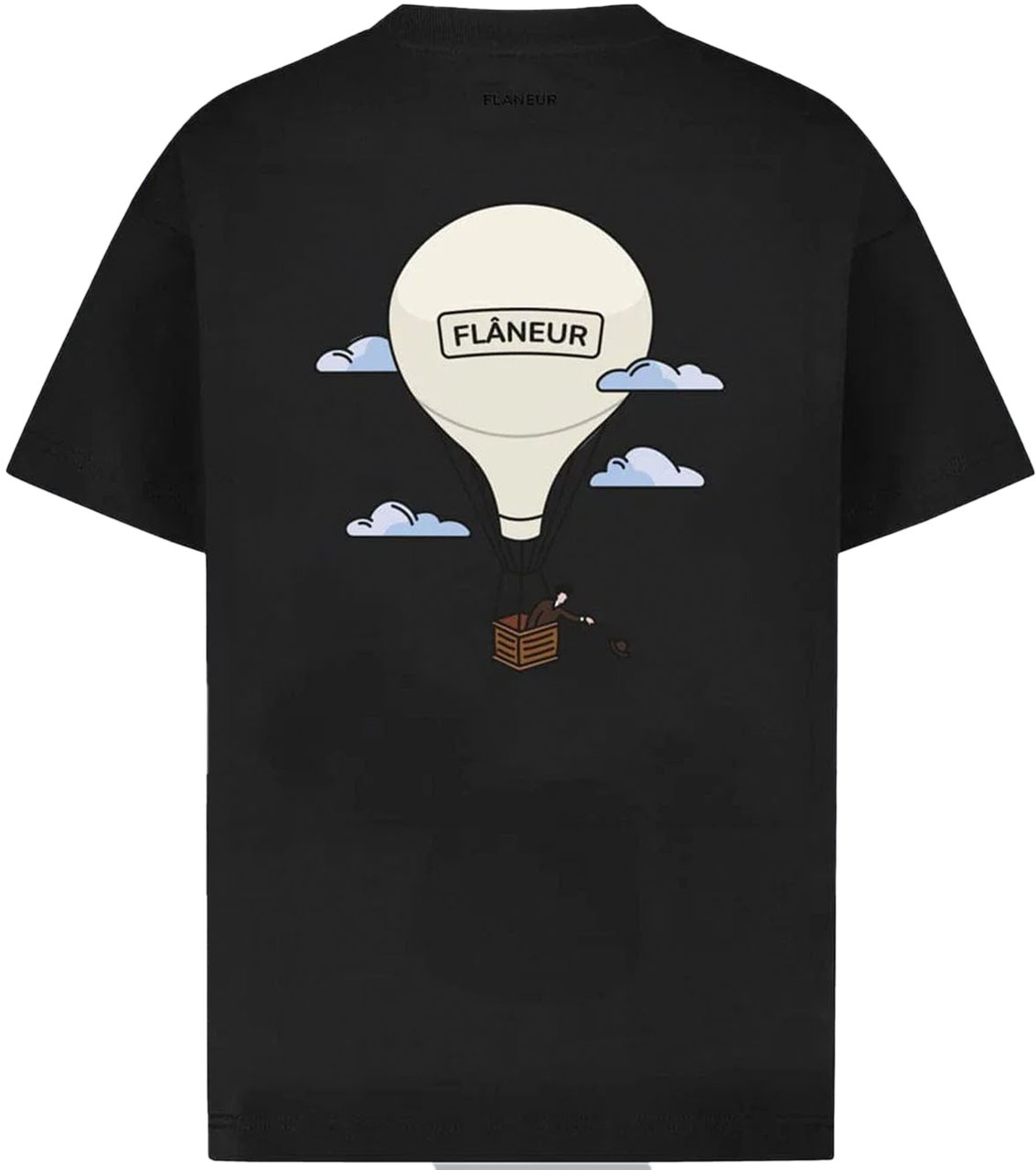 FLÂNEUR AÉRONAUTIQUE PRINT T-SHIRT BLACK Zwart