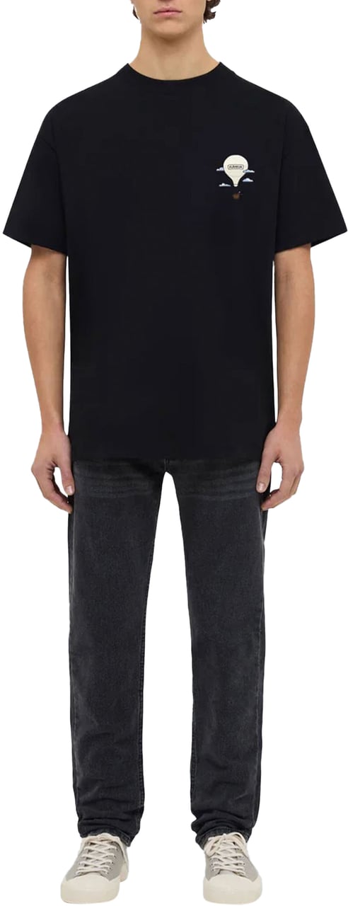FLÂNEUR AÉRONAUTIQUE PRINT T-SHIRT BLACK Zwart