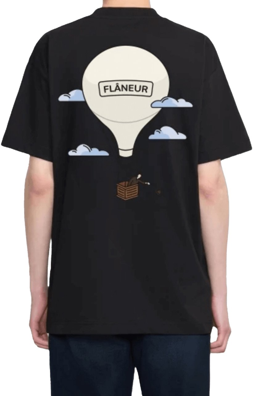 FLÂNEUR Aéronautique T-Shirt BLACK Zwart