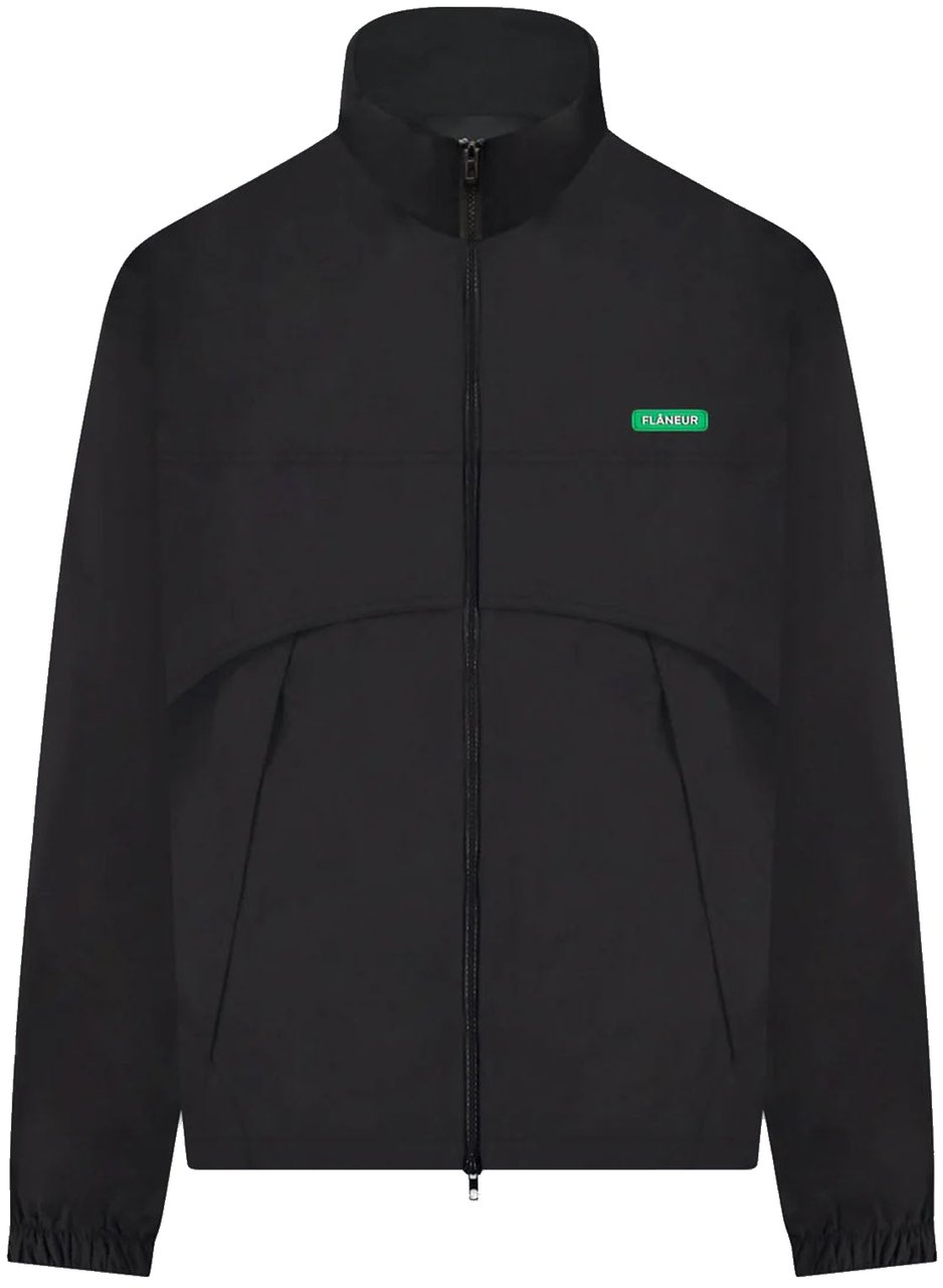 FLÂNEUR BADGE LOGO TRACK JACKET BLACK Zwart