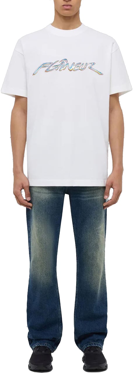 FLÂNEUR CHROME LOGO T-SHIRT WHITE Wit