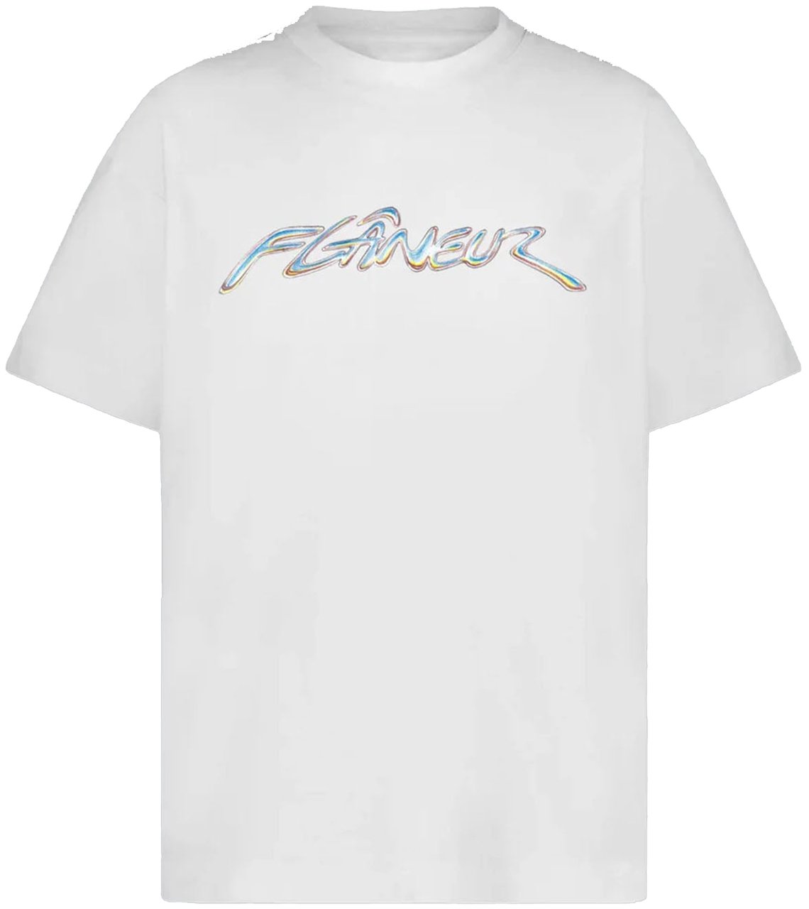 FLÂNEUR CHROME LOGO T-SHIRT WHITE Wit