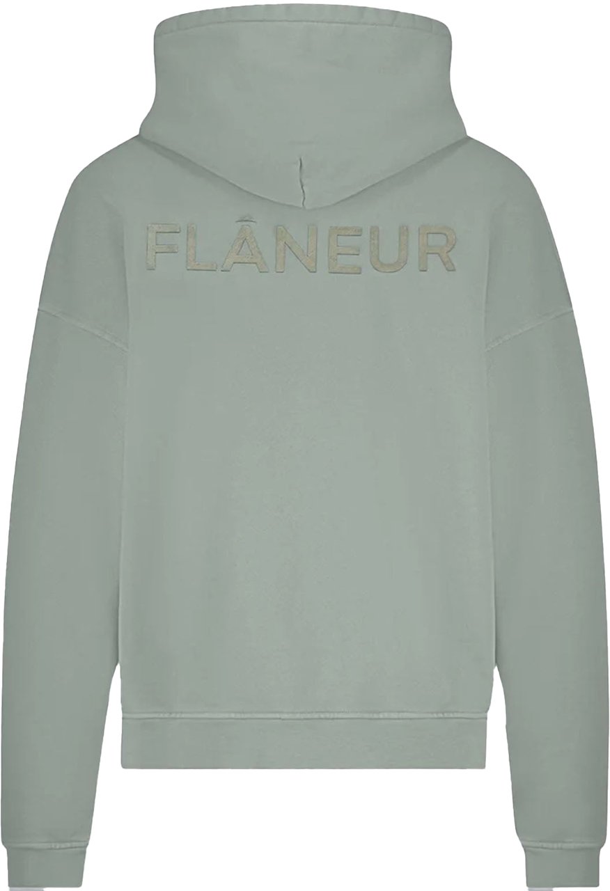 FLÂNEUR DOUBLE LOGO WASHED HOODIE MINTGREEN Groen