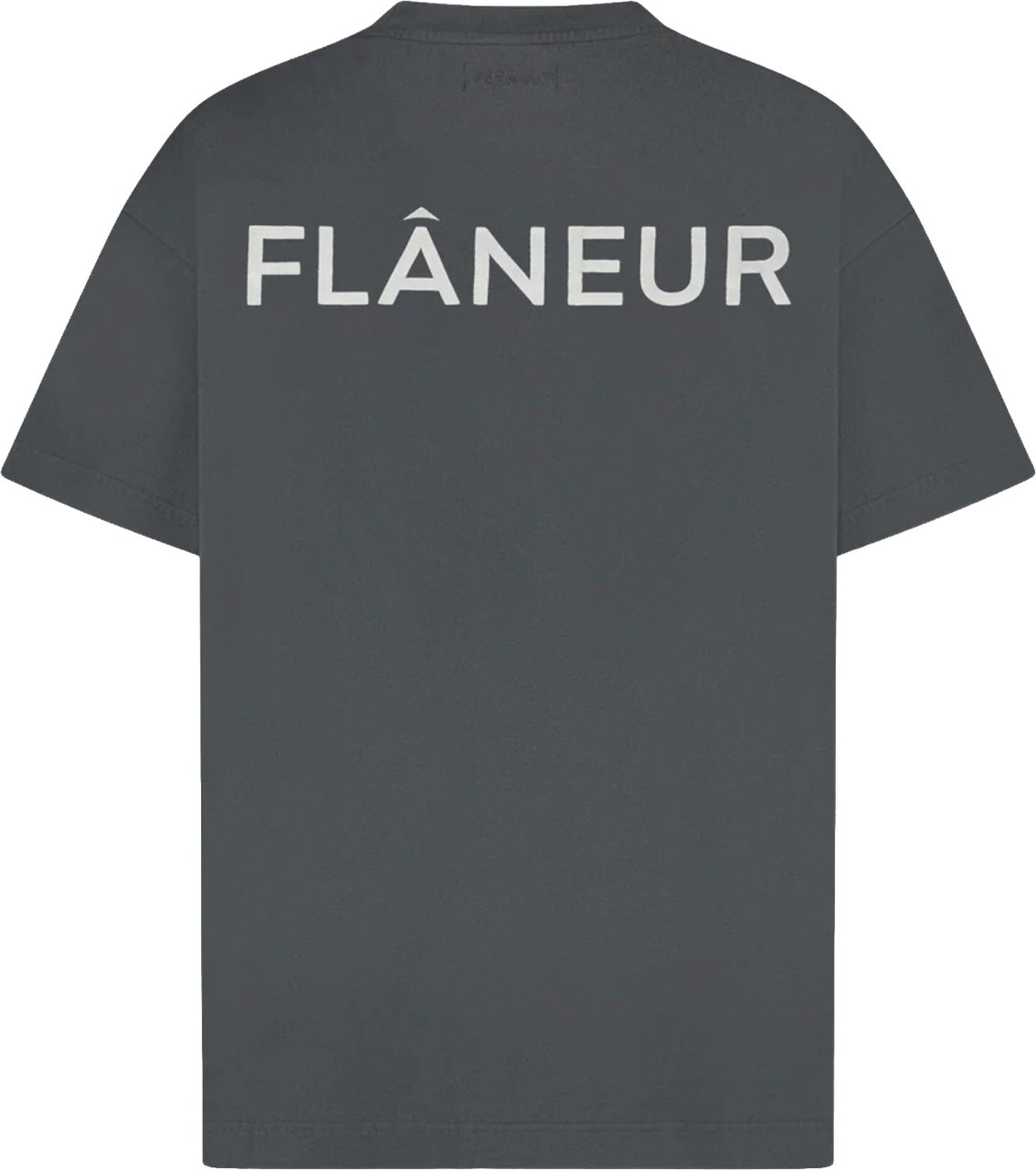 FLÂNEUR T-shirt met dubbel logo en wash-effect, zwart Donkergrijs