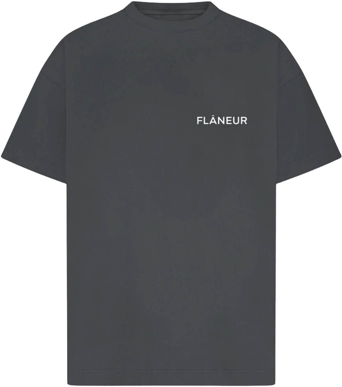 FLÂNEUR DOUBLE LOGO WASHED T-SHIRT BLACK Zwart