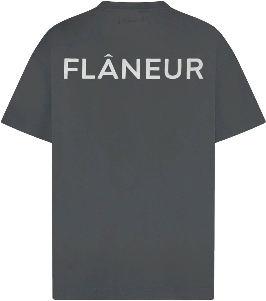 FLÂNEUR DOUBLE LOGO WASHED T-SHIRT BLACK Zwart