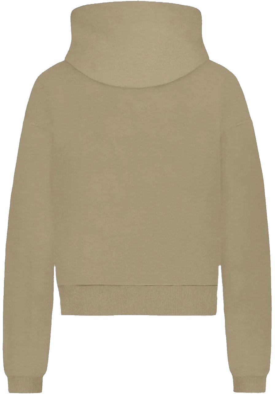 FLÂNEUR EMBOSSED LOGO ZIP THROUGH HOODIE BEIGE Beige