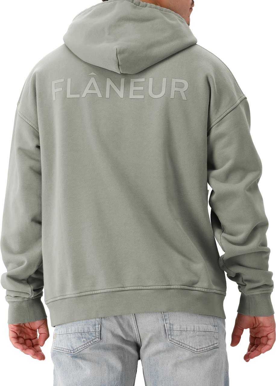 Flâneur Hoodie Groen Double Logo Washed Hoodie Beige