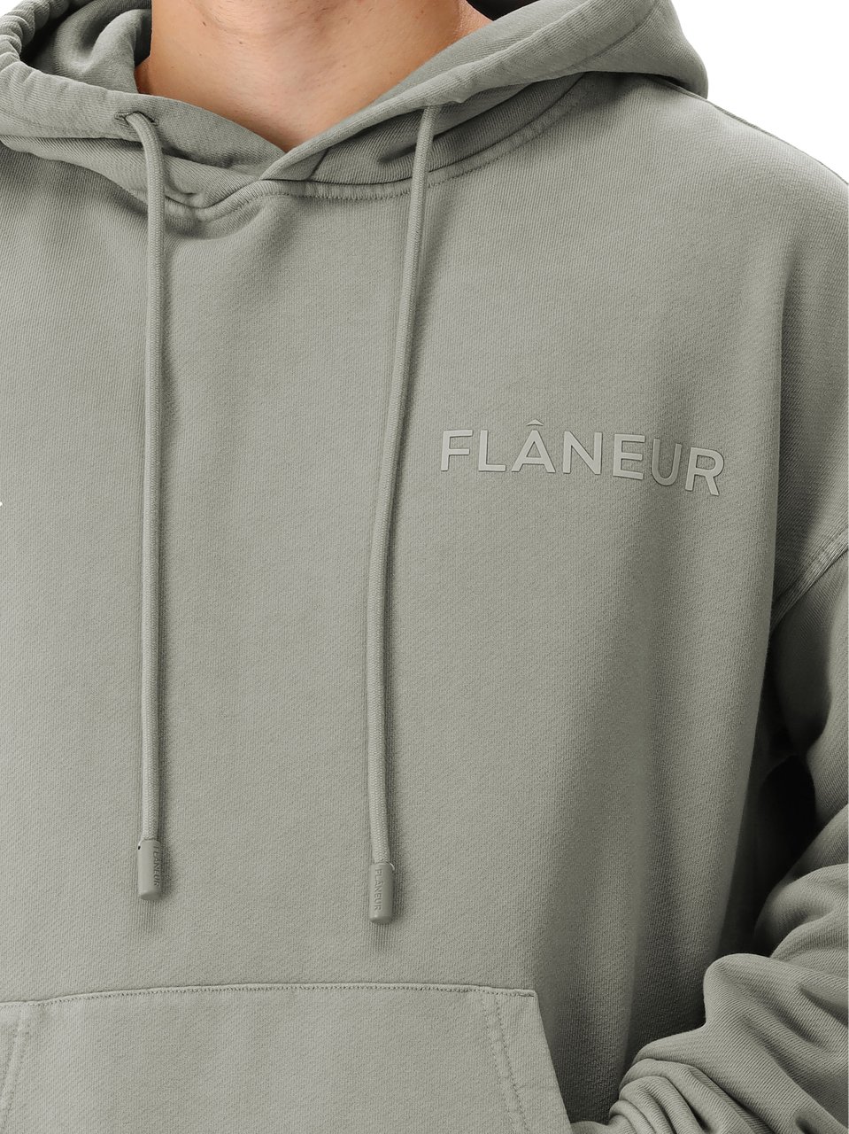 Flâneur Hoodie Groen Double Logo Washed Hoodie Beige