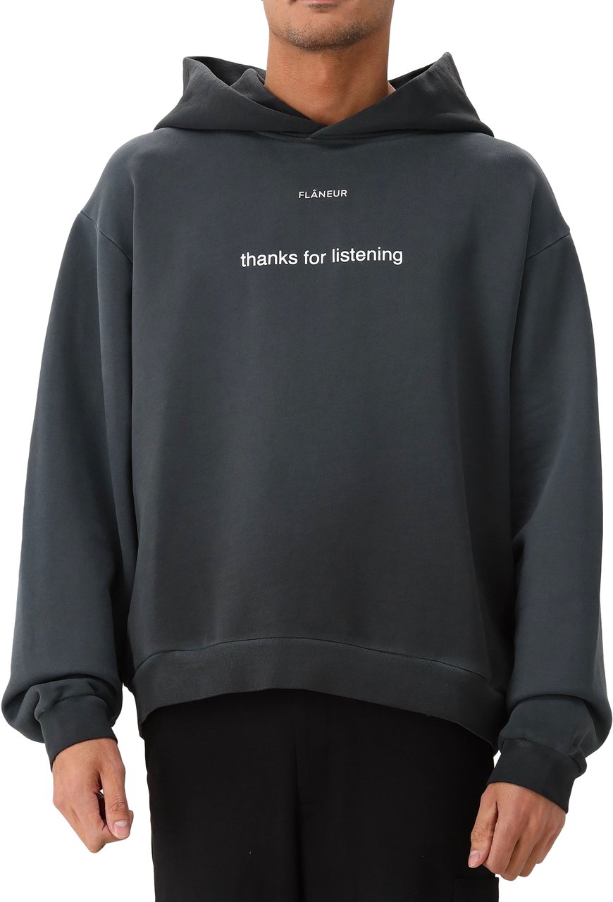 FLÂNEUR Flâneur Hoodie Zwart Listening Zwart