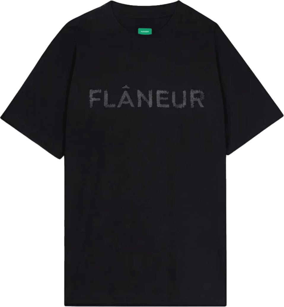 FLÂNEUR STITCHED LOGO T-SHIRT Zwart