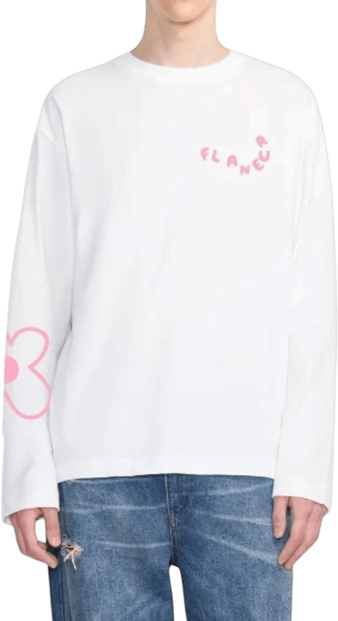 FLÂNEUR BLOSSOM LONG SLEEVE T-SHIRT Wit