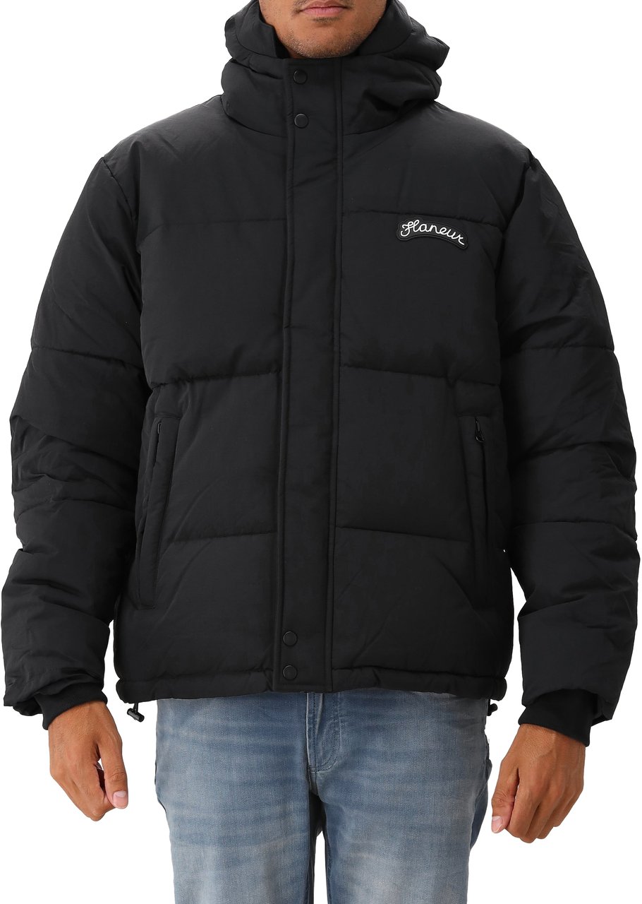 FLÂNEUR Flâneur Jas Zwart Signature Puffer Jacket Zwart