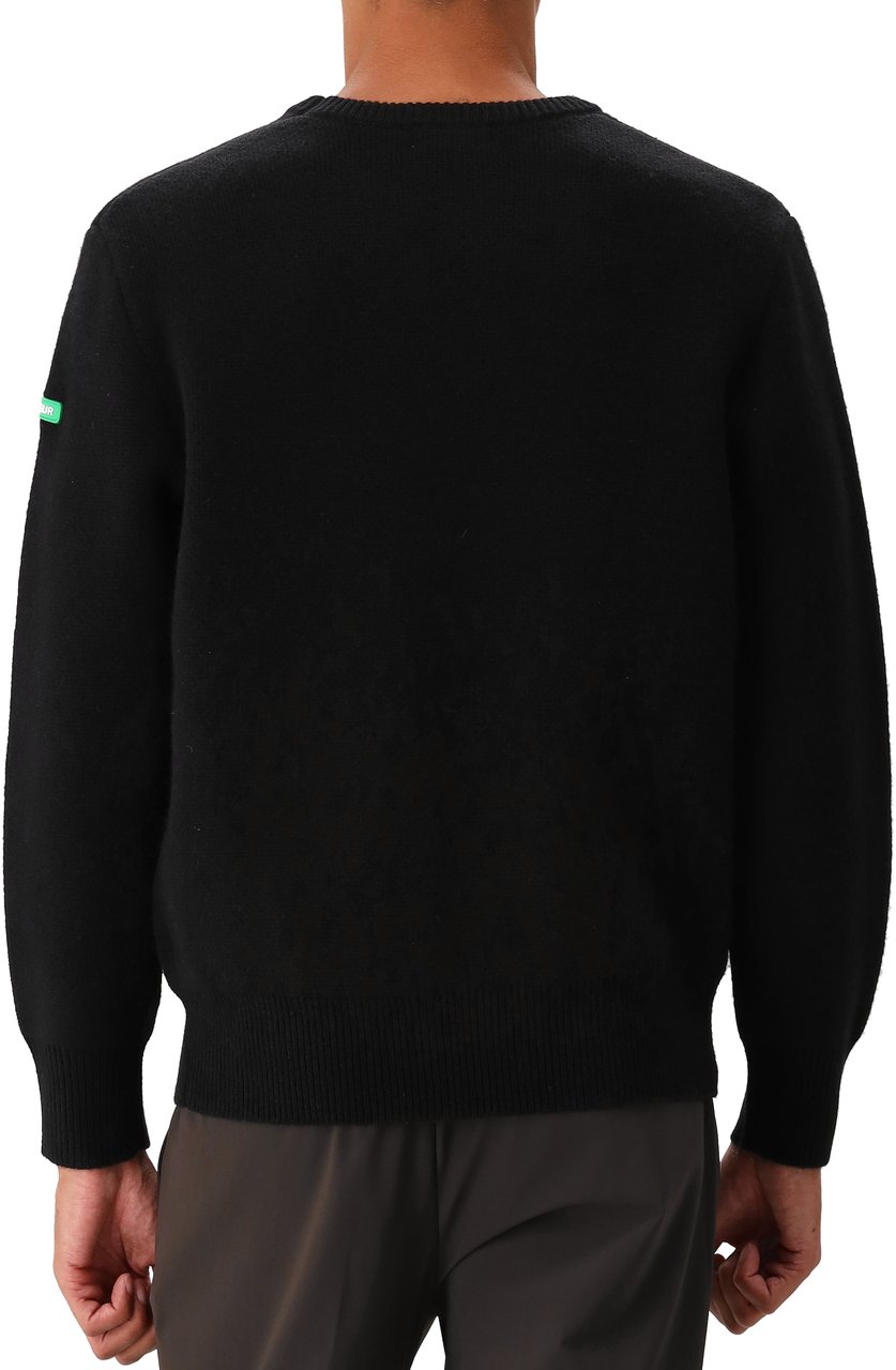 FLÂNEUR Flâneur Trui Zwart Badge Knit Sweater Zwart