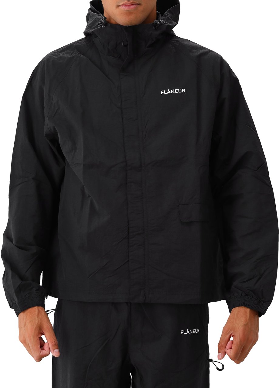FLÂNEUR Flâneur Jas Zwart Turtle Nylon Jacket Zwart