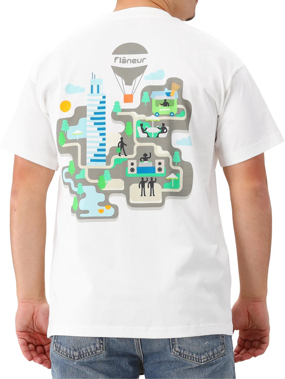 FLÂNEUR Flâneur T-shirt Wit Festival Map Wit