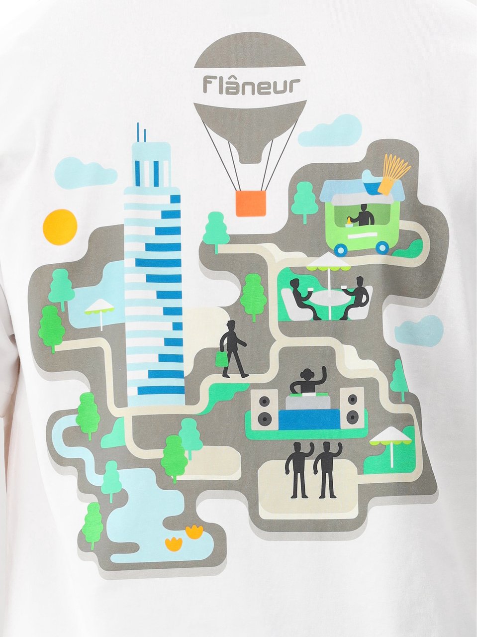 FLÂNEUR Flâneur T-shirt Wit Festival Map Wit