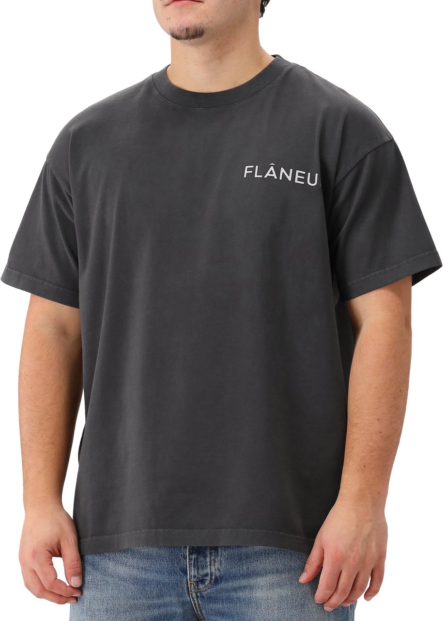 FLÂNEUR Flâneur T-shirt Zwart Double Logo Zwart