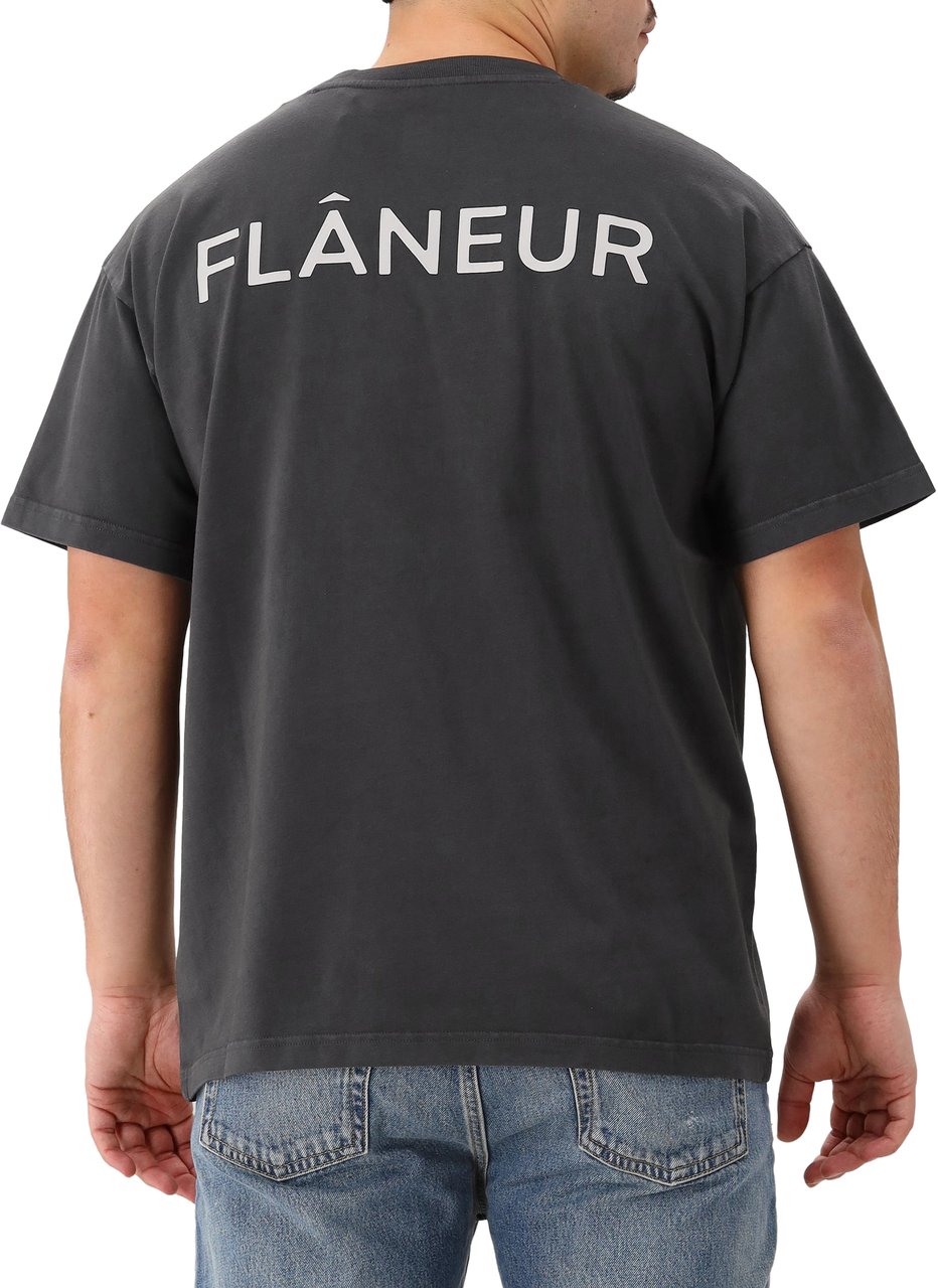 FLÂNEUR Flâneur T-shirt Zwart Double Logo Zwart