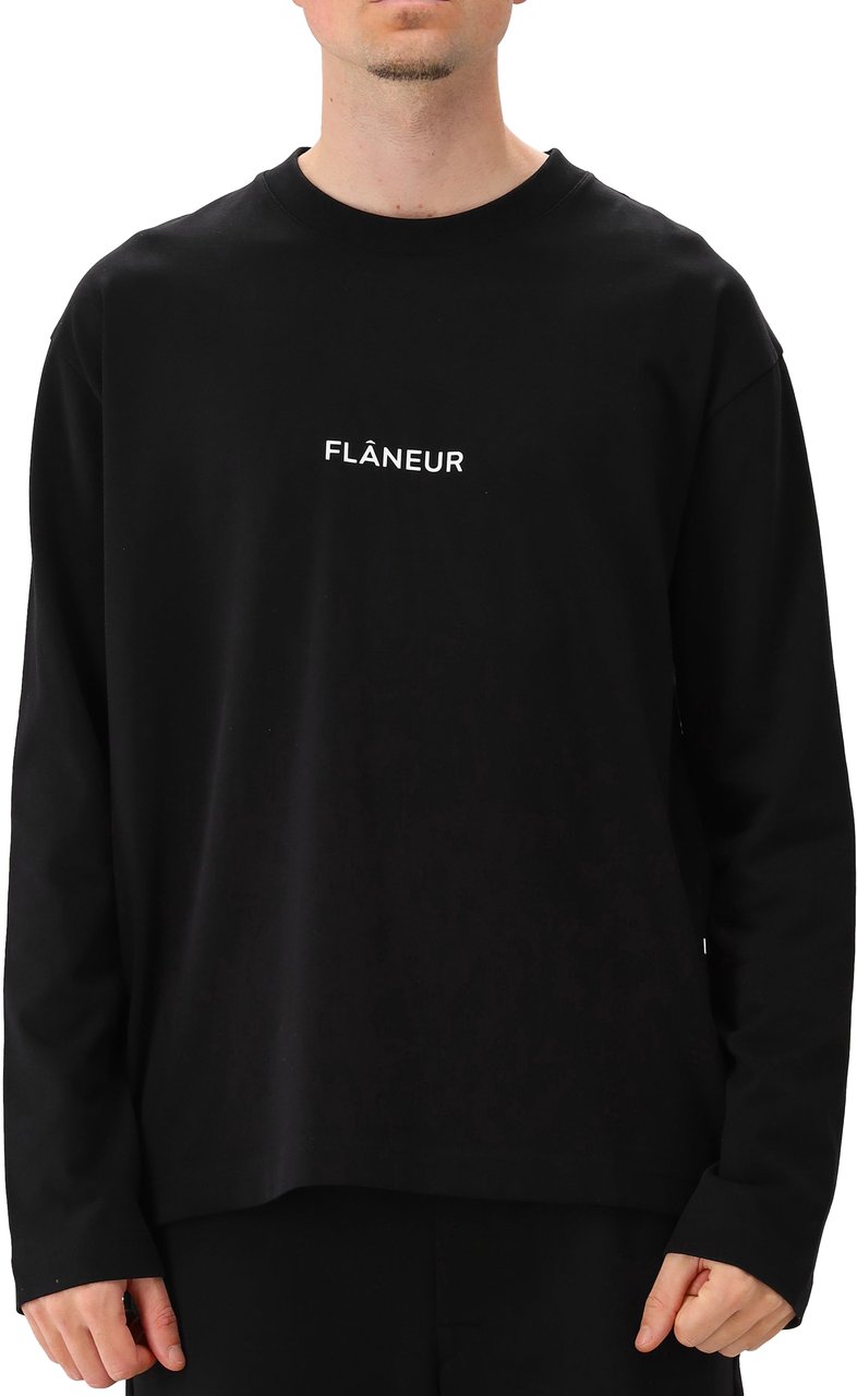 FLÂNEUR Flâneur Longsleeve Zwart Box Logo Zwart