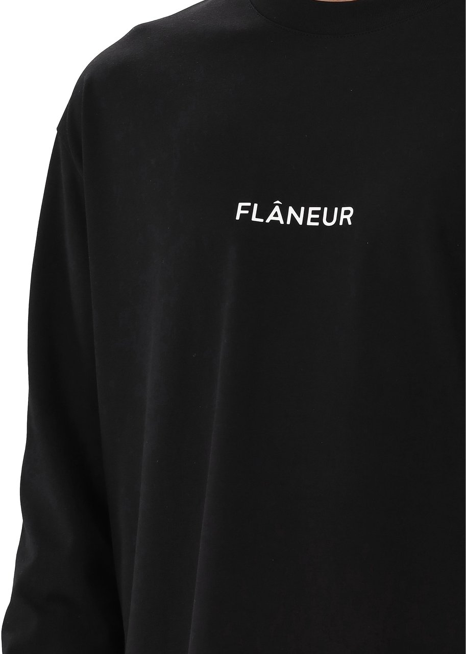 FLÂNEUR Flâneur Longsleeve Zwart Box Logo Zwart