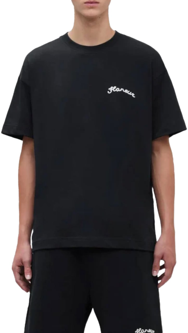 FLÂNEUR Signature T-shirt ZWART Zwart