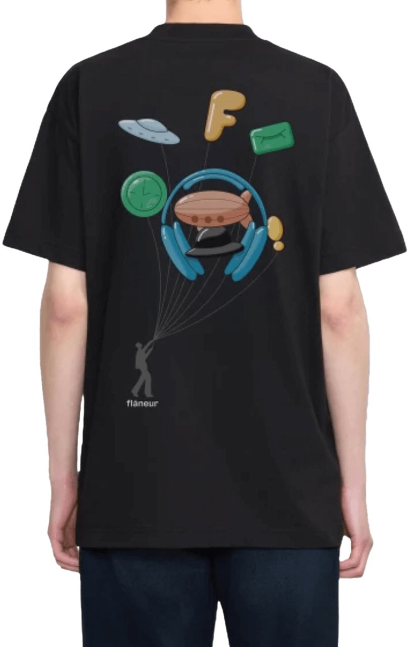 FLÂNEUR Inflatables T-Shirt BLACK Zwart