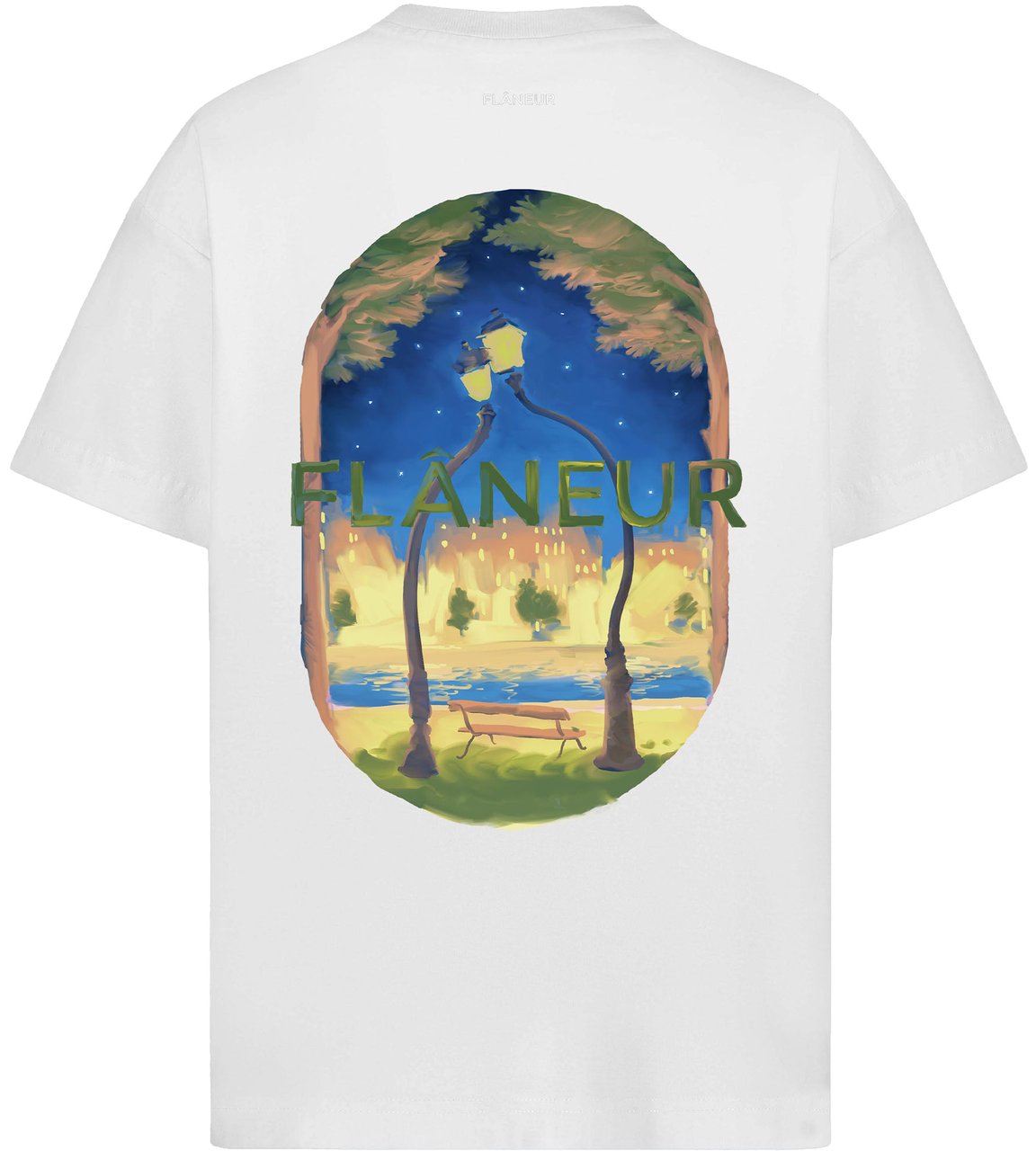 FLÂNEUR LANTERNS OF LOVE PRINT T-SHIRT WHITE Wit