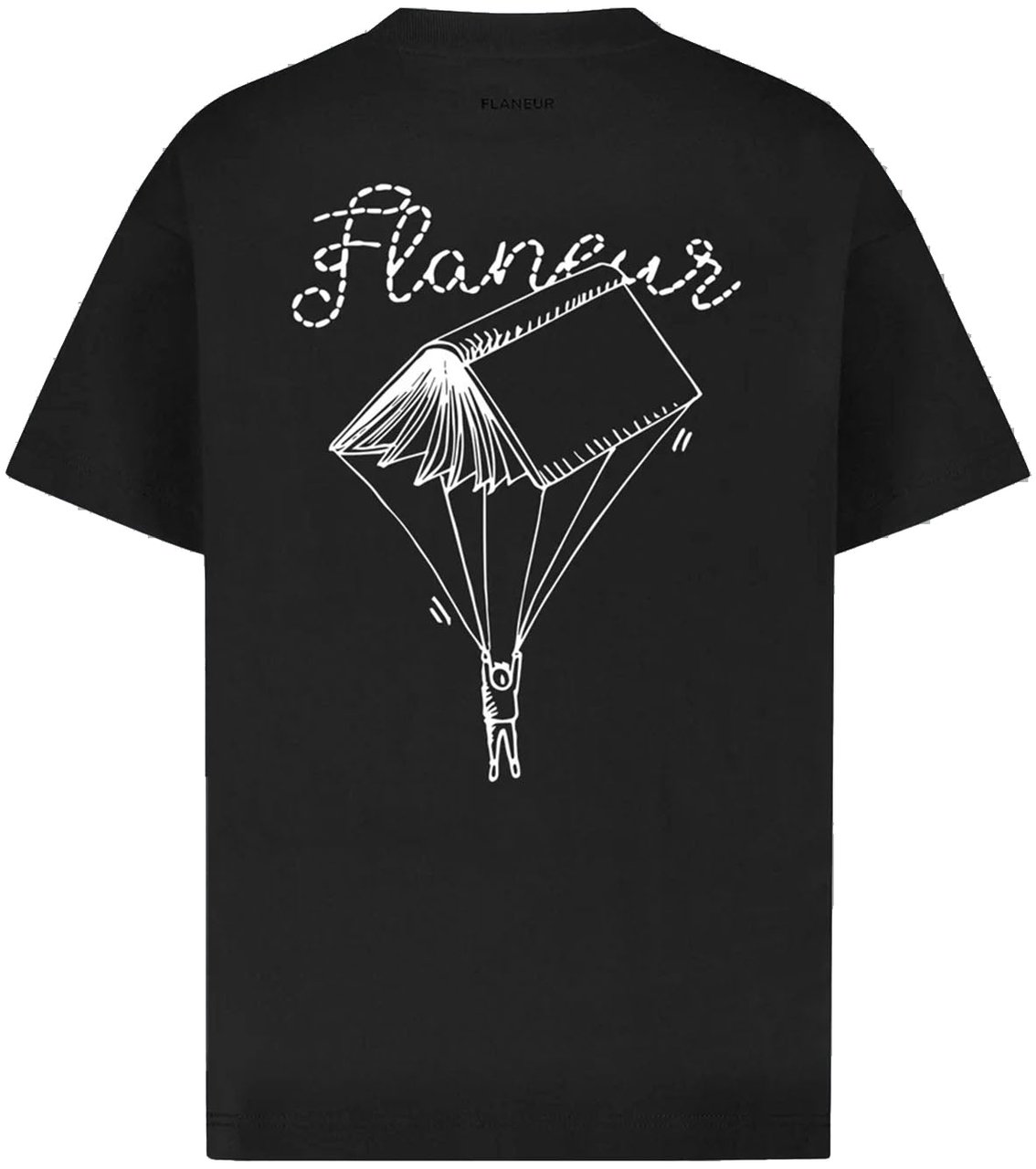 FLÂNEUR ONE FOR THE BOOKS PRINT T-SHIRT BLACK Zwart