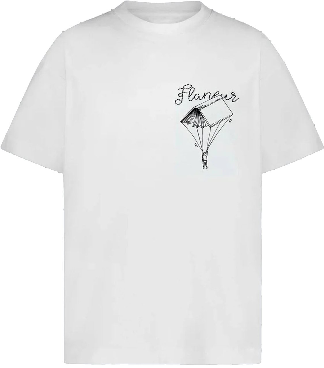 FLÂNEUR ONE FOR THE BOOKS PRINT T-SHIRT WHITE Wit