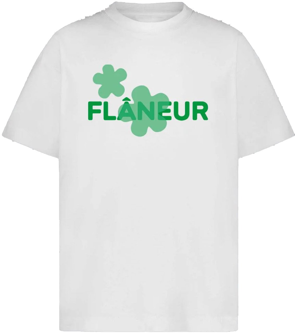 FLÂNEUR ORGANIC FLOWER LOGO T-SHIRT BLACK Zwart