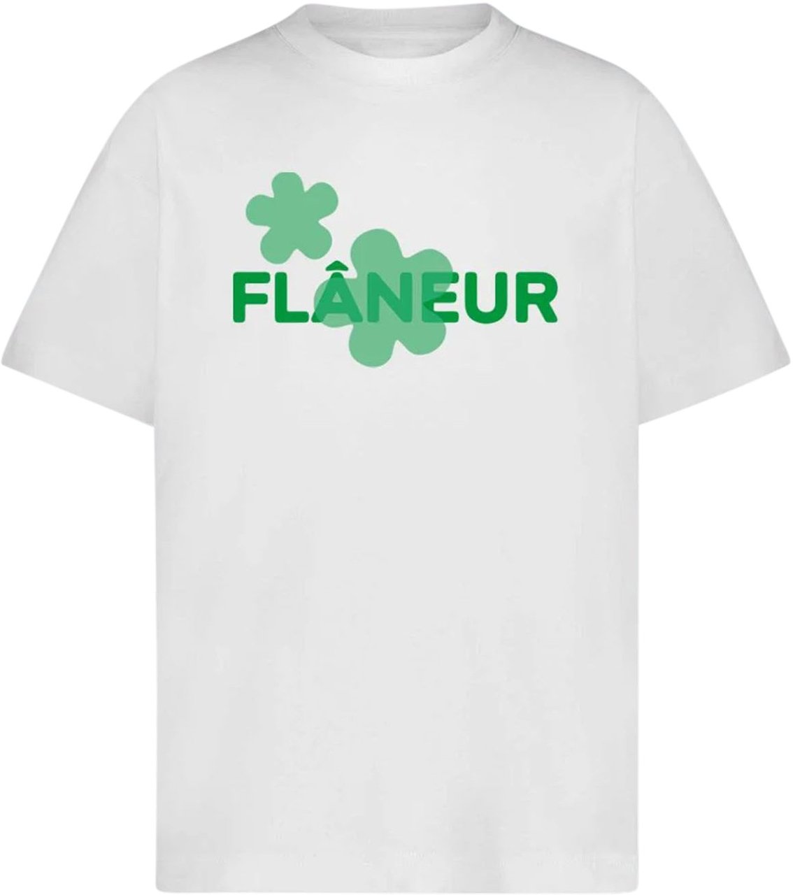 FLÂNEUR ORGANIC FLOWER LOGO T-SHIRT WHITE Wit