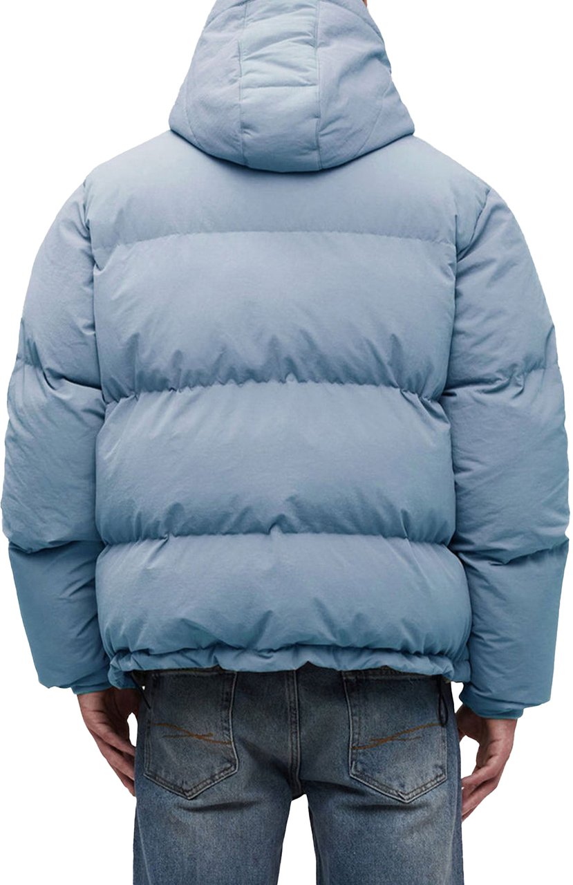 FLÂNEUR SIGNATURE LOGO PUFFER JACKET Light Blue Blauw