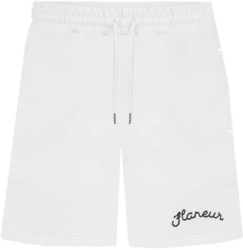 FLÂNEUR SIGNATURE LOGO SWEATSHORTS Creme Wit