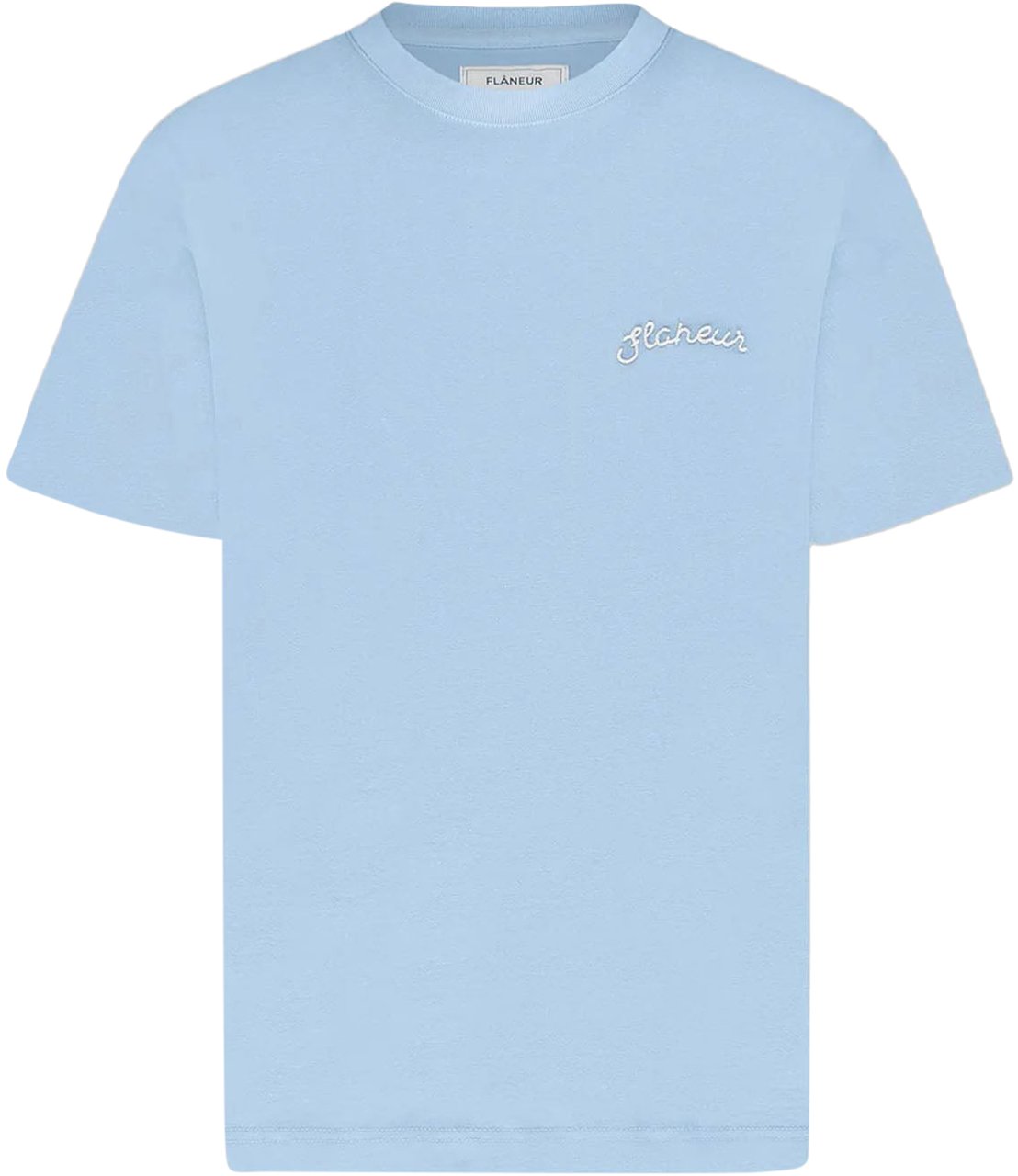 FLÂNEUR SIGNATURE LOGO T-SHIRT LIGHT BLUE Blauw