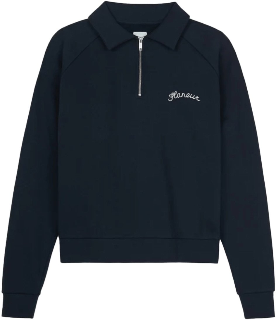 FLÂNEUR Signature Raglan Half Zip NAVY Navy