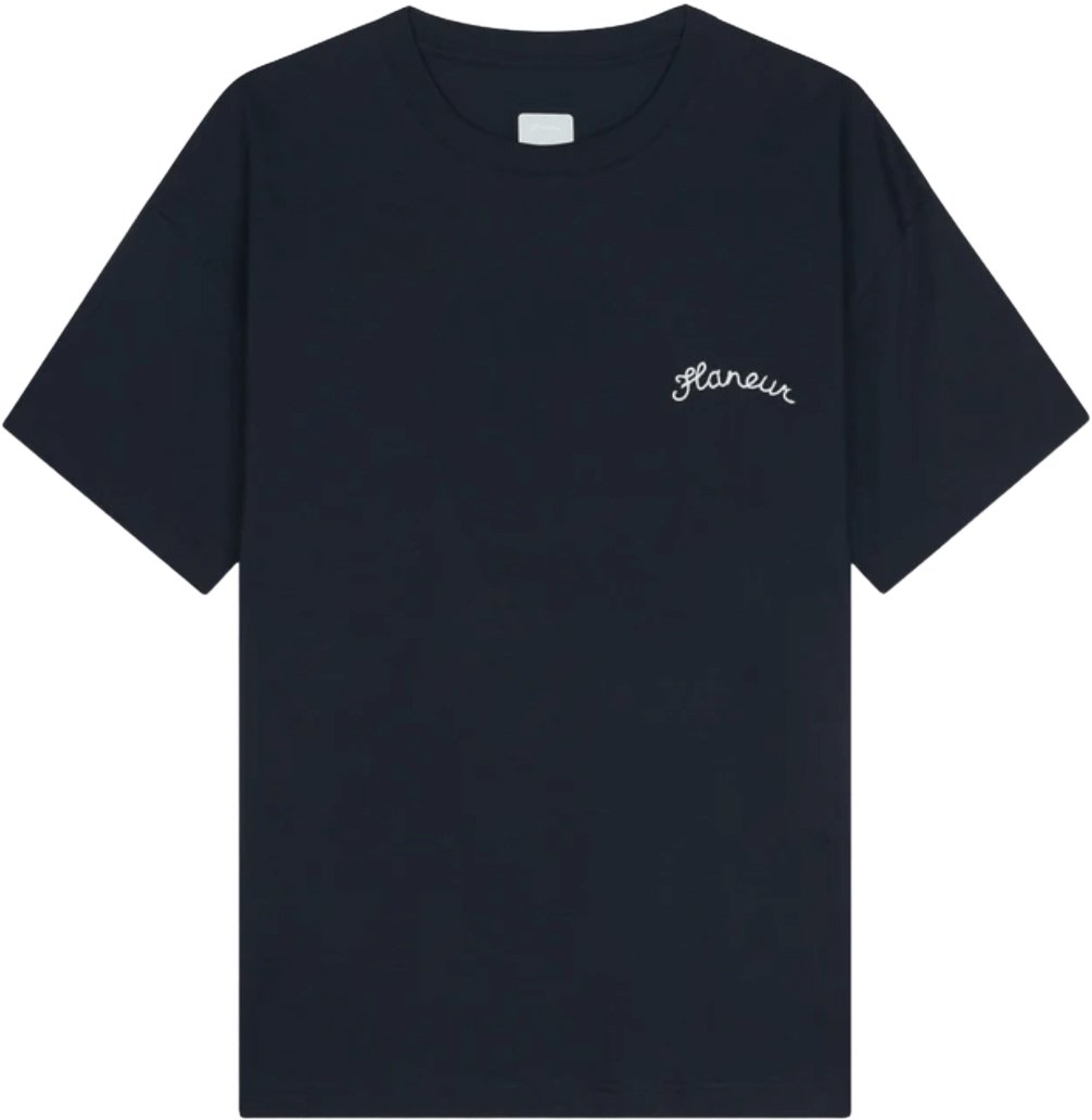 FLÂNEUR Signature T-Shirt NAVY Blauw