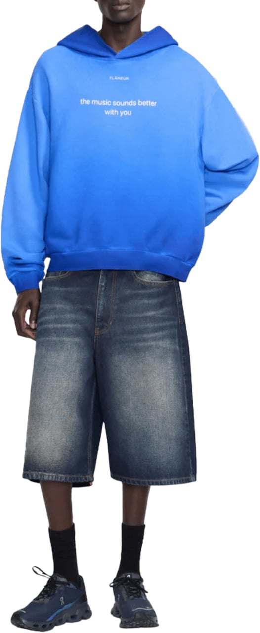 FLÂNEUR With You Hoodie VERWASD BLAUW Blauw