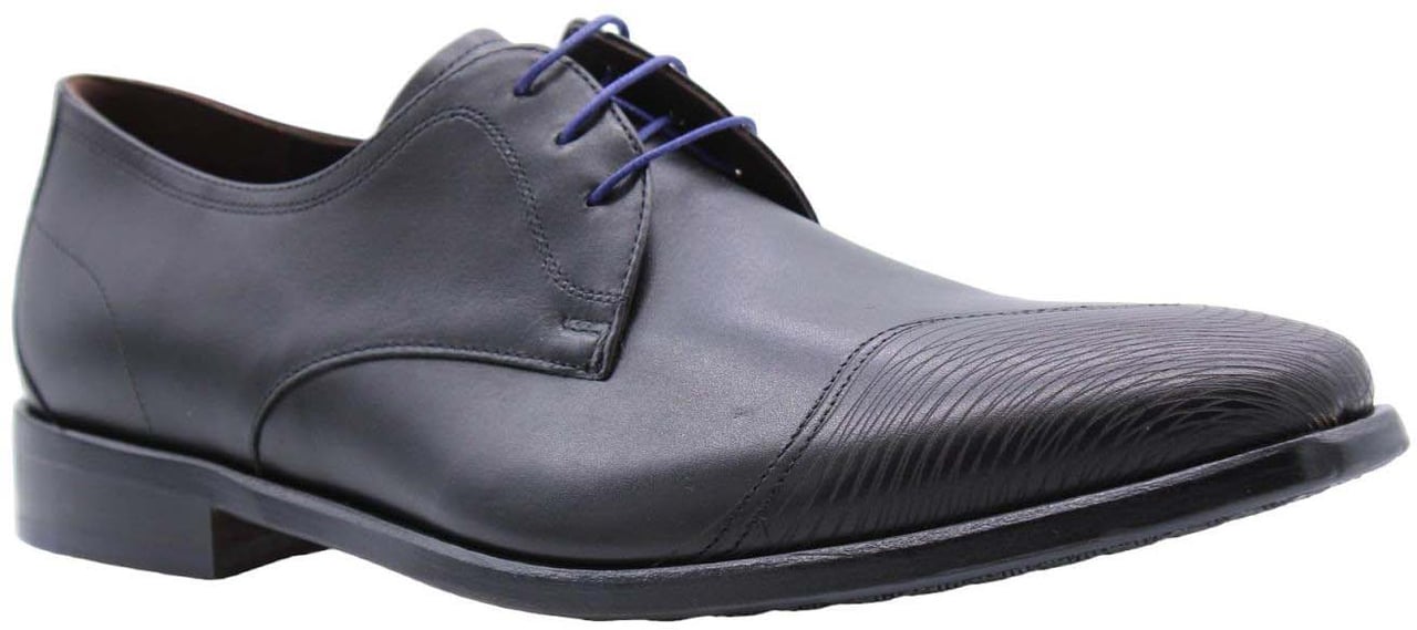 Floris van Bommel Veterschoen Black Zwart