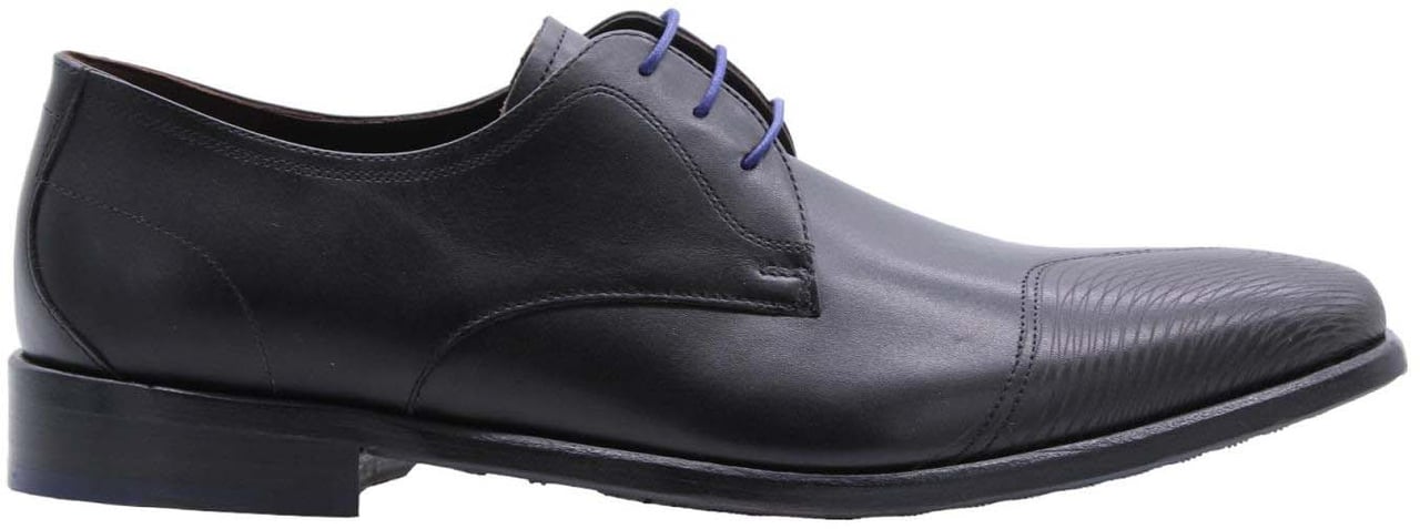 Floris van Bommel Veterschoen Black Zwart