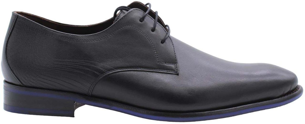 Floris van Bommel Veterschoen Black Zwart