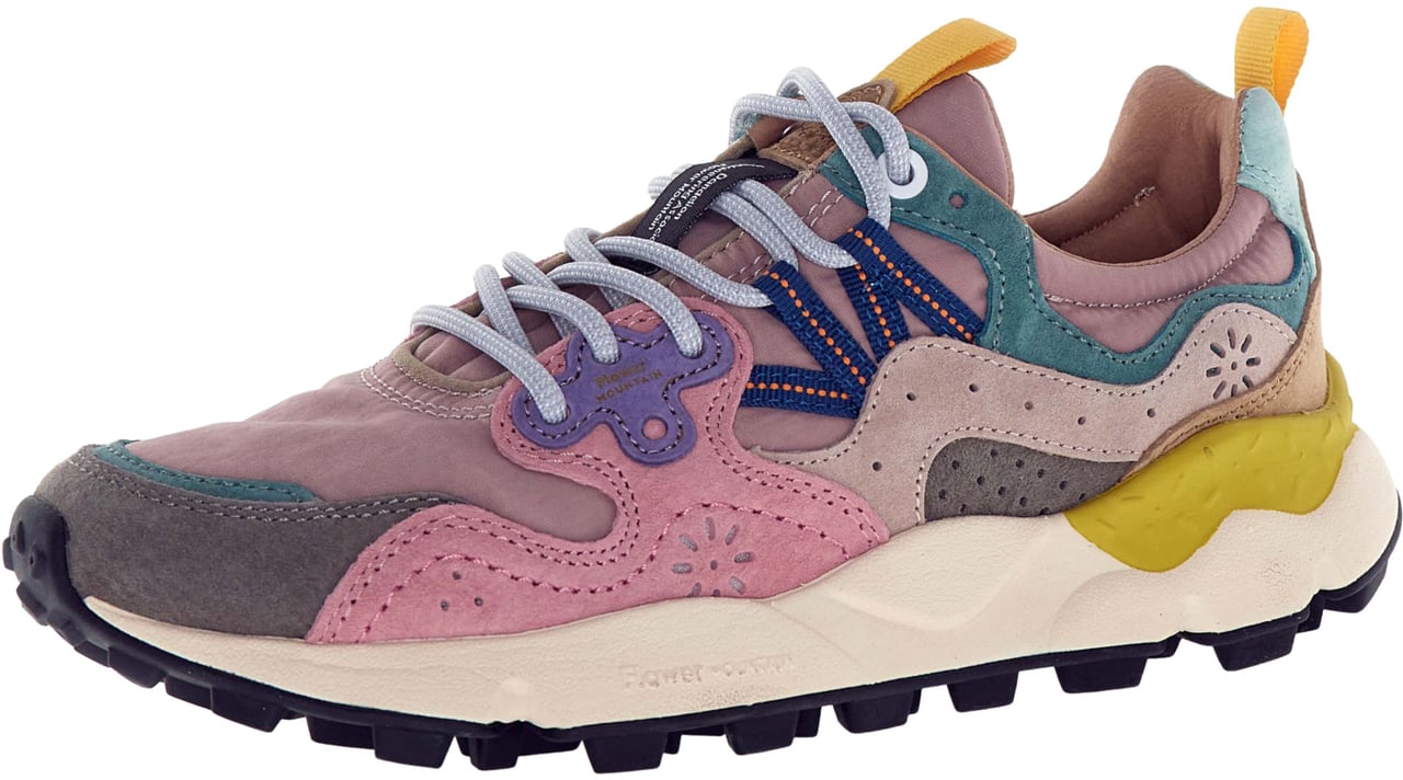 Flower Mountain Sneaker Flower Mountain modello Yamano 3 grigio e tessuto tecnico rosa Roze