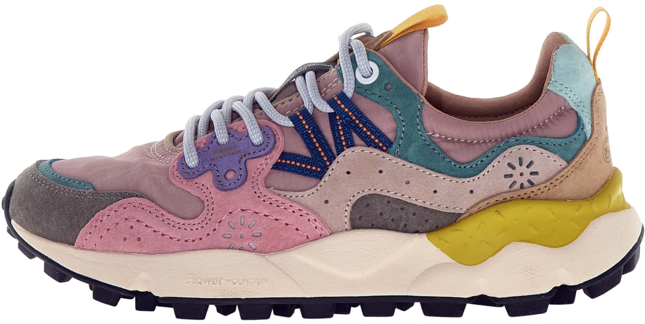 Flower Mountain Sneaker Flower Mountain modello Yamano 3 grigio e tessuto tecnico rosa Roze