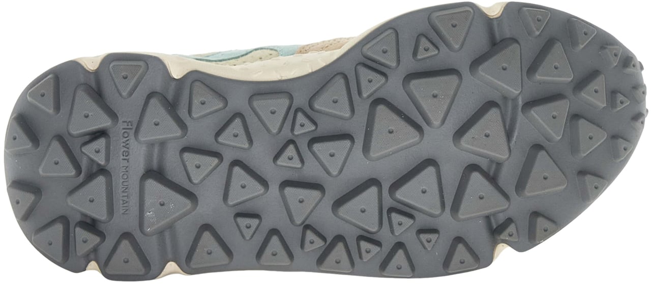 Flower Mountain Sneaker Flower Mountain modello Yamano 3 in suede beige e canvas giallino a fiorellini Beige