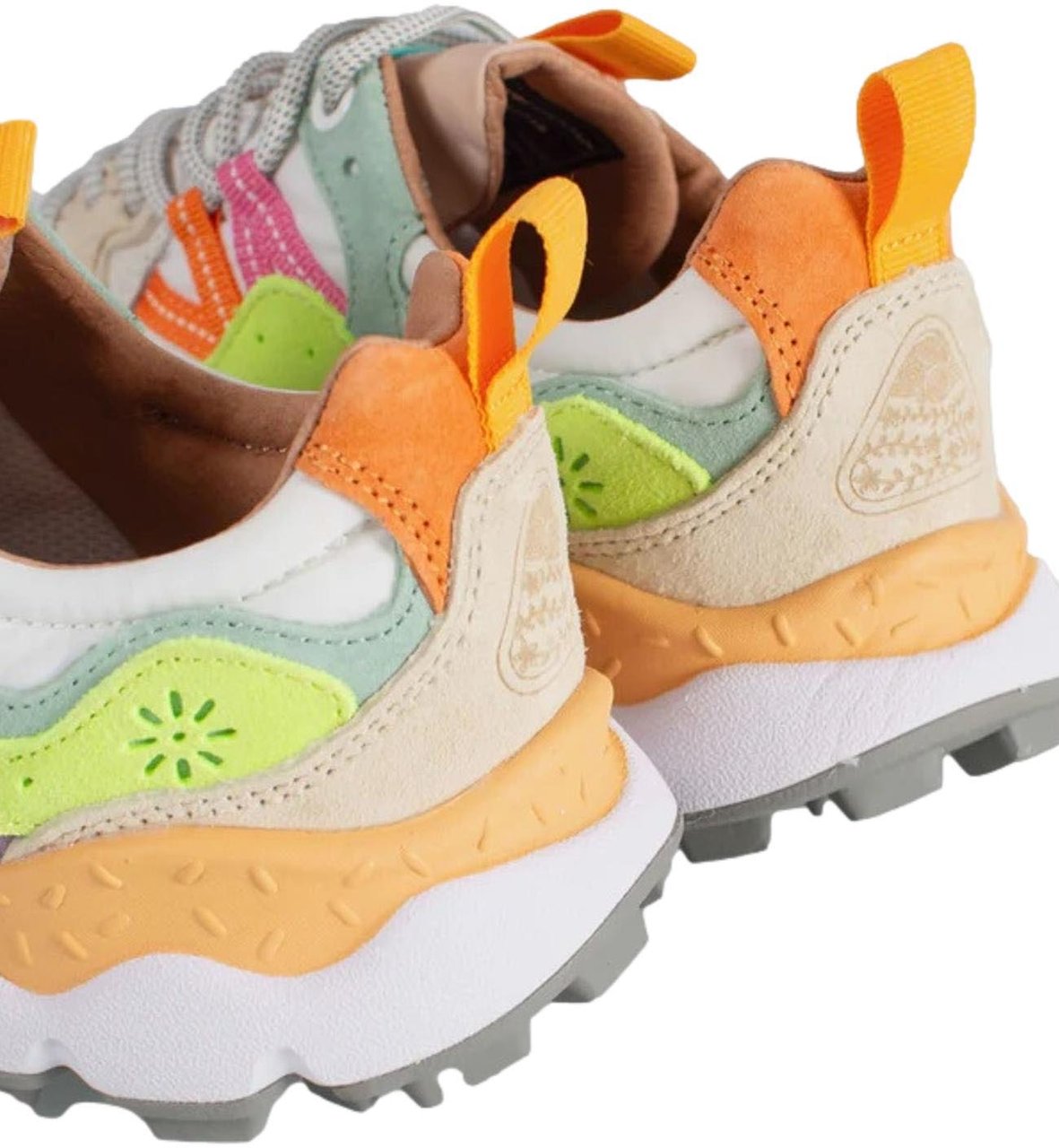 Flower Mountain Sneakers White-Yellow Fluo-Light Green Wit