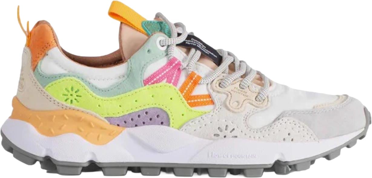 Flower Mountain Sneakers White-Yellow Fluo-Light Green Wit