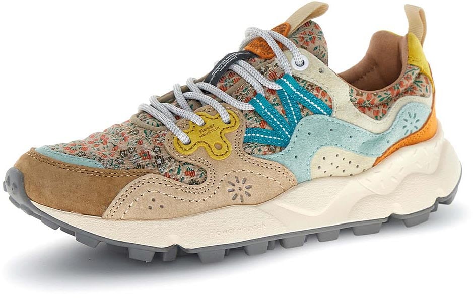 Flower Mountain Sneakers Leo Chestnut-Light Blue-Orange Divers