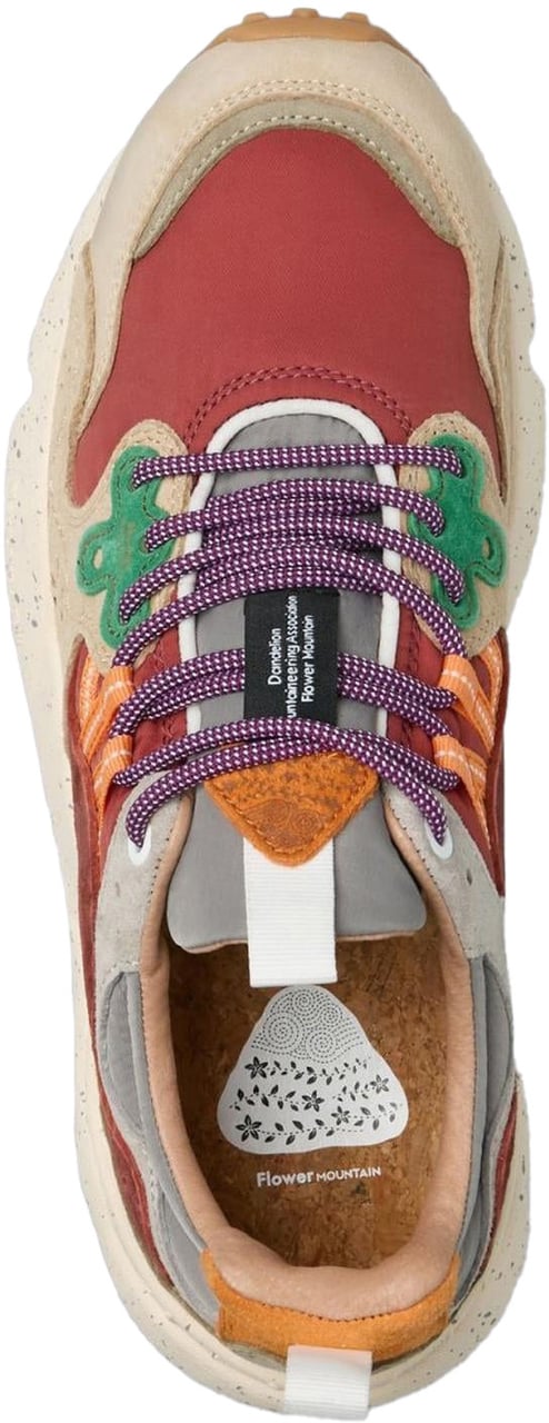 Flower Mountain Heren Yamano 3 Sneaker Beige/Rood Beige