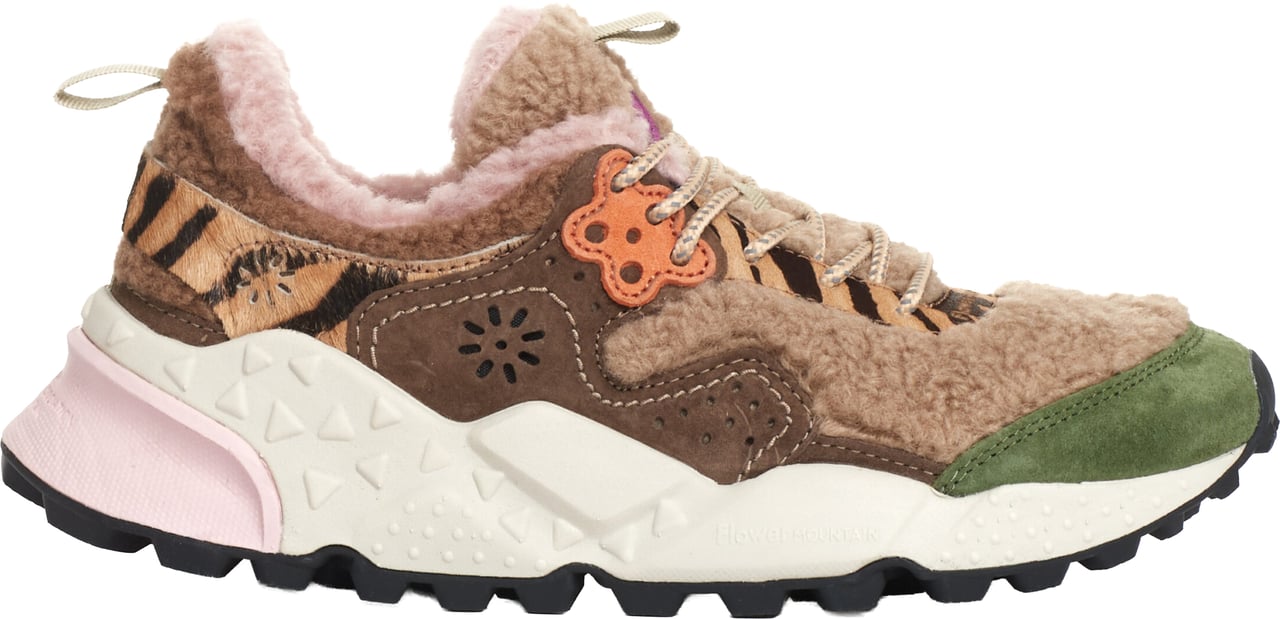 Flower Mountain Sneakers Teddy Beige, Verde E Marrone Beige